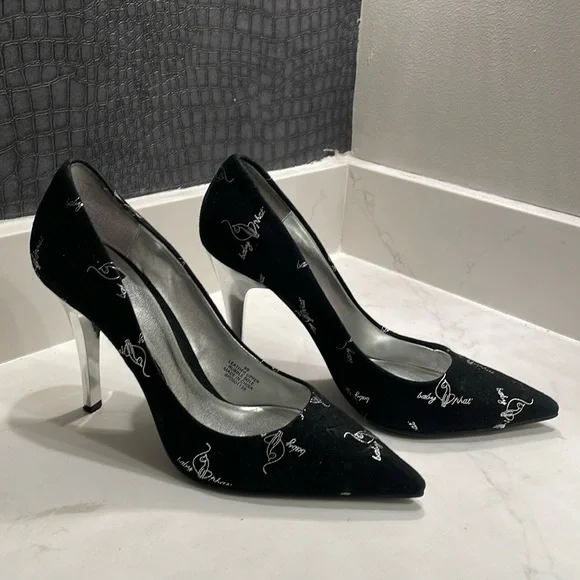 Baby Phat Shoes Baby Phat Black Velvet With Silver Heels